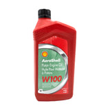 Aeroshell W100 Piston Engine Oil SAE 50 1 quart front view - high-quality aviation engine oil for piston engines