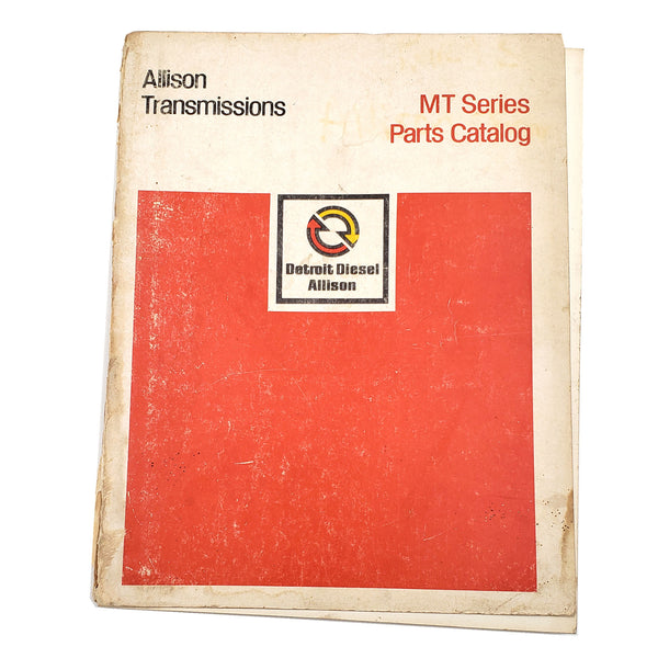 ALLISON TRANSMISSION DETROIT DIESEL MT SERIES PARTS MANUAL | Cover