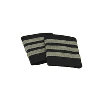 JetSeam - Airline Pilot Epaulets / Black / Silver / 3-Stripe