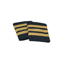 JetSeam - Airline Pilot Epaulets / Navy / Gold / 3-Stripe