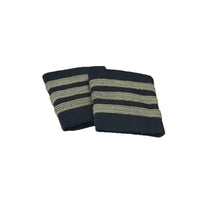 JetSeam - Airline Pilot Epaulets / Navy / Silver / 3-Stripe