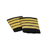 JetSeam - Airline Pilot Epaulets / Black / Gold / 4-Stripe