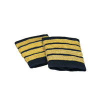 JetSeam - Airline Pilot Epaulets, Navy / Gold / 4-Stripe