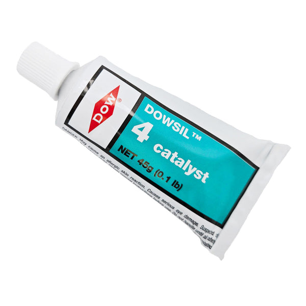 DOWSIL™ 4 Catalyst 45 g tube front view P/N: 4107697 - durable silicone rubber curing agent