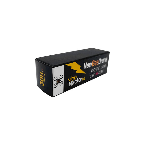 NewBeeDrone - Nitro Nectar Gold 300mAh 1S HV LiPo Drone Battery, 4 Pack