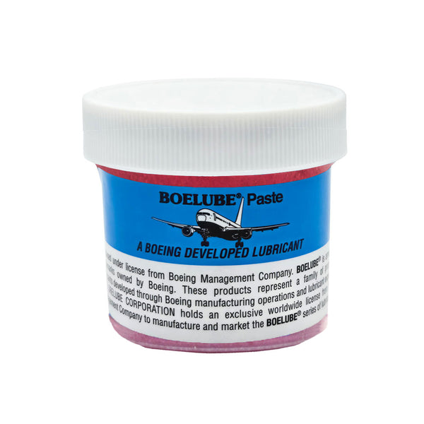 Boelube Multi Use Medium Pink High Performance Machining Paste 2 oz jar front view - P/N 70305, medium lubricant for precision machining