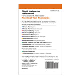 Back cover of ASA Practical Test Standards: CFI - Instrument, including overview of FAA standards for Certified Flight Instructor-Instrument rating requirements