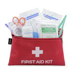 ASA First Aid Kit for pilots with contents partially visible from the zippered bag