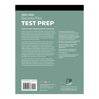 Back cover of ASA 2025 Remote Pilot Test Prep with Prepware