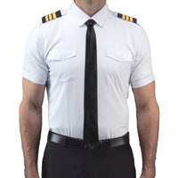 Lift - Flextech Short Sleeve Winged Commercial Pilot Shirt, Front