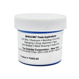 Boelube Multi Use Soft Blue High Performance Machining Paste 2 oz jar back view with product details - P/N 70302