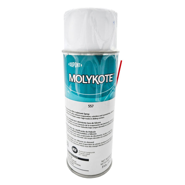 MOLYKOTE® 557 Silicone Dry Film Lubricant 11 oz aerosol can front view - high-performance release and lubrication