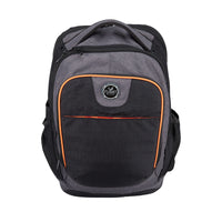 Front view of Flight Outfitters Aviator Backpack with multiple compartments"