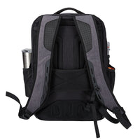 Back angle view of Flight Outfitters Aviator Backpack with padded straps and back panel