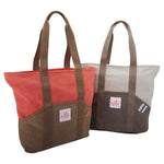 Flight Outfitters Tote Bags in Grey and Orange, side by side