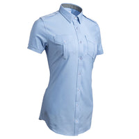 JetSeam - Women's "White Label" Short Sleeve Pilot Shirt, Blue