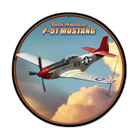 Round P-51 Mustang Sign