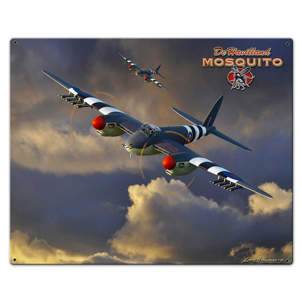 Mosquito WWII Airplane Plasma Cut Sign