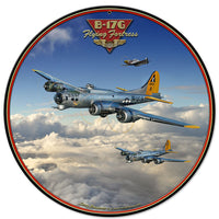 Round B-17 Flying Fortress Sign