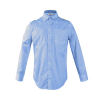 JetSeam - Men's Slim Cut "White Label" Long Sleeve Pilot Shirt, Blue