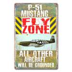 Green P-51 Mustang Fly Zone Sign