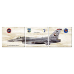 F-16CG Fighting Falcon Triptych Metal Sign