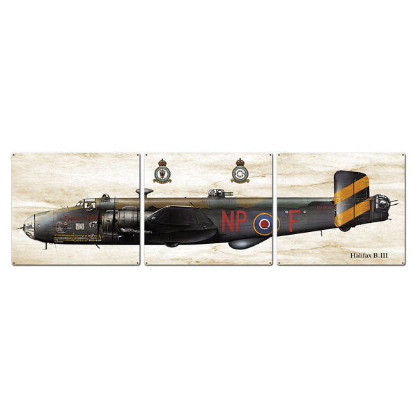 Halifax B.III Triptych Metal Sign