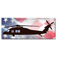 H-60 Helicopter American Flag Plasma Cut Sign