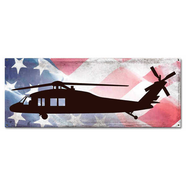 H-60 Helicopter American Flag Plasma Cut Sign