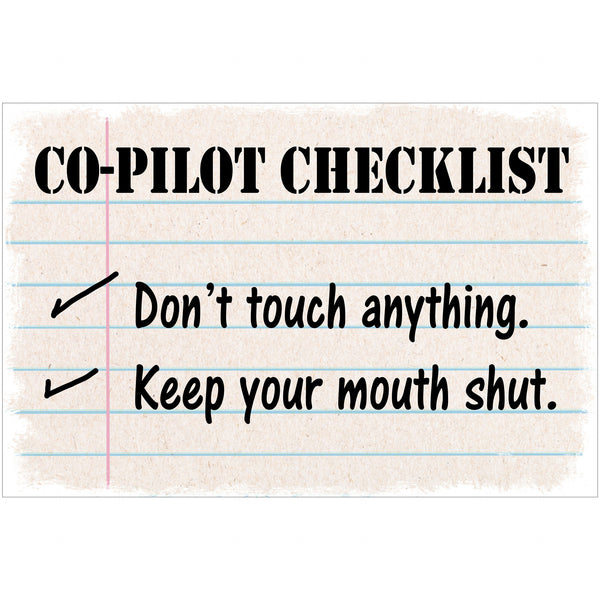 Airplane Checklist Sign