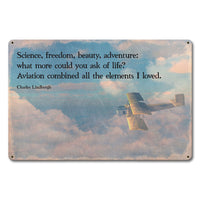 Lindbergh Aviation Quote Satin Sign