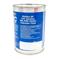 Phillips 66 X/C Red Spec Aviation Hydraulic Fluid 1 quart back view with product details - MIL-PRF-5606A