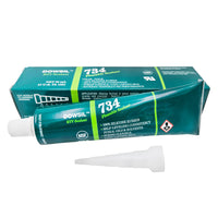 DOWSIL™ 734 Flowable Sealant 3 oz clear squeeze tube outside box - flowable RTV silicone for sealing applications