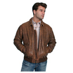 Scully - Leather Bomber Jacket, Front