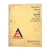 Allis Chalmers 645 Series B Wheel Loader Operators Manual