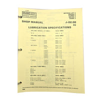 Section J - 2.00 R3: Lubrication Specifications