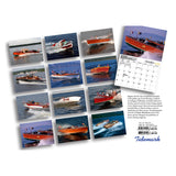 Photo preview of Classic Motorboats Calendar 2025 with layout view and vintage motorboat images