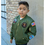 Up and Away - Infant MA-1 Flight Jacket (Green 7-Patch), Lifestyle