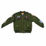 Up and Away - Infant MA-1 Flight Jacket (Green 7-Patch), Front