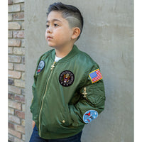 Up and Away - Infant MA-1 Flight Jacket (Green 7-Patch), Lifestyle