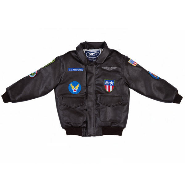 Up and Away - Infant WWII Bomber Jacket (Brown 9-Patch), Front