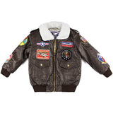 Up and Away - Infant A-2 Bomber Jacket (Brown 9-Patch), Front