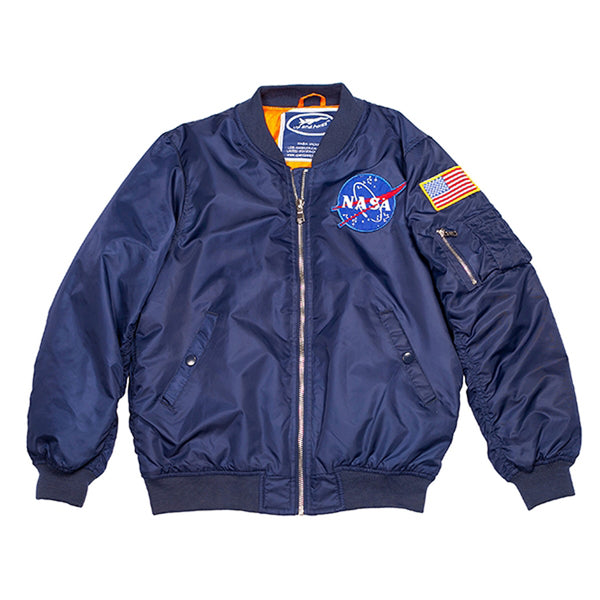 Up and Away - Toddler NASA Jacket (Blue 2-Patch), Front