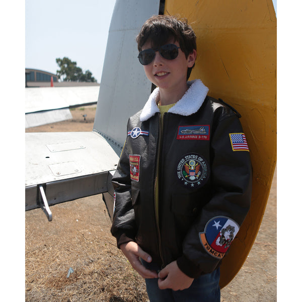 Up and Away - Youth A-2 Bomber Jacket (Brown 9-Patch), Lifestyle