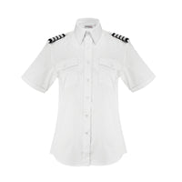 Aero Phoenix Lady Professional Pilot Shirt - Front View in Optical White