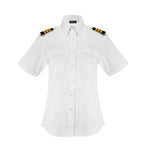 Aero Phoenix Lady Elite Pilot Shirt - Front View in Optical White