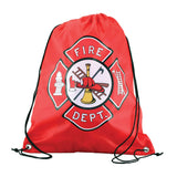 WowToyz® - Fire Department Emblem Drawstring Backpack, closed