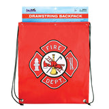 WowToyz® - Fire Department Emblem Drawstring Backpack, opened