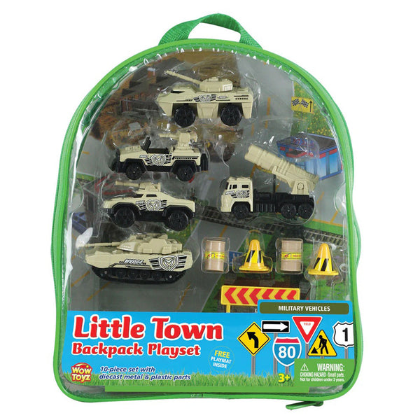 WowToyz® - Military Vehicles Backpack Playset - 10pc, packed