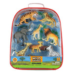 WowToyz® - Wild Animal Explorer Backpack Playset - 15pc, packed